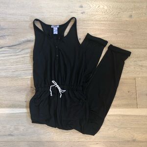 Clad & Cloth Black Cotton Dazia Jumpsuit medium